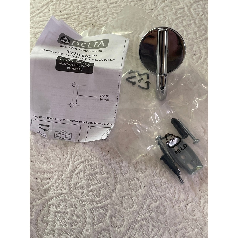 Delta‎ Trinsic Towel Robe Hook Chrome 75935 Wall Mounted Robe Hook New